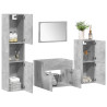 Juego muebles de baño 4 pzas madera contrachapada gris hormigón 1
