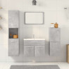 Juego muebles de baño 4 pzas madera contrachapada gris hormigón 3