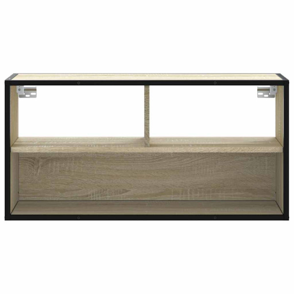 Mueble TV madera ingeniería y metal roble Sonoma 80x31x39.5 cm M 4