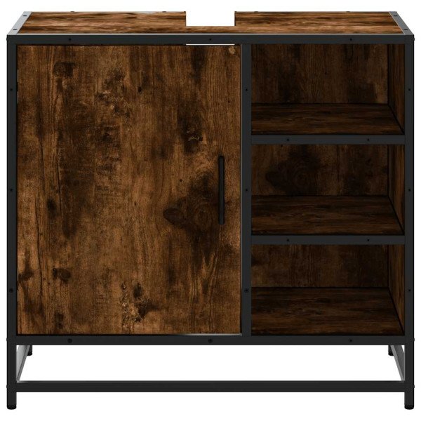 Mueble de baño para lavabo roble ahumado 65x33x60 cm M 5