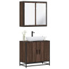 Set de muebles baño 2 pzas madera contrachapada marrón roble 1