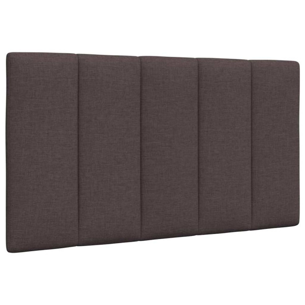 Cabecero de cama acolchado tela marrón oscuro 80 cm D