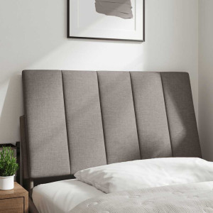 Cabecero de cama acolchado tela gris taupé 90 cm H