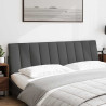 Cabecero de cama acolchado tela gris oscuro 180 cm 2