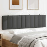 Cabecero de cama acolchado tela gris oscuro 180 cm 3