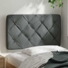 Cabecero de cama acolchado tela gris oscuro 80 cm 3