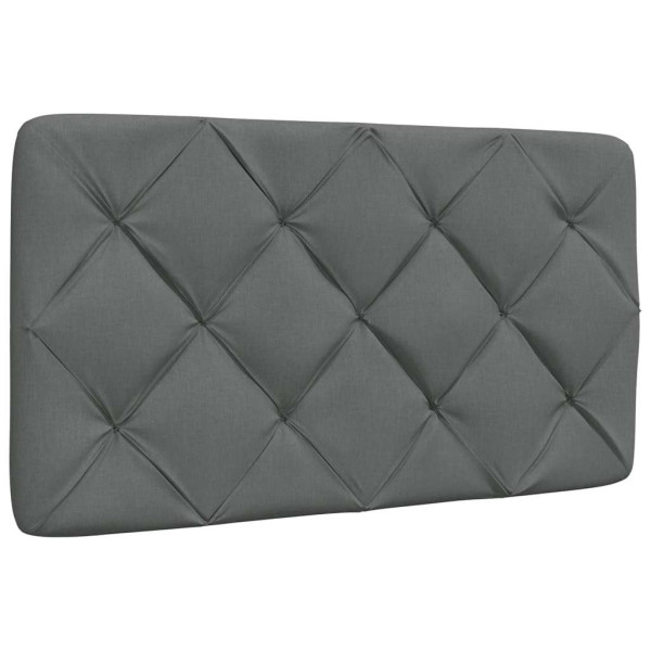 Cabecero de cama acolchado tela gris oscuro 90 cm D