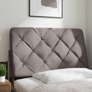 Cabecero de cama acolchado tela gris taupé 90 cm H