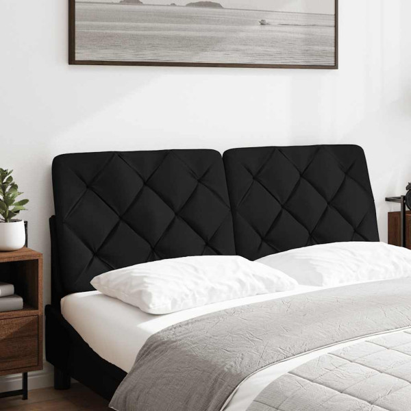 Cabecero de cama acolchado tela negro 120 cm M 2