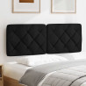 Cabecero de cama acolchado tela negro 140 cm 3