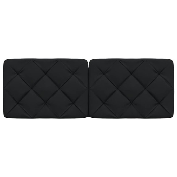 Cabecero de cama acolchado tela negro 140 cm M 4