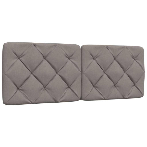 Cabecero de cama acolchado tela gris taupé 140 cm D