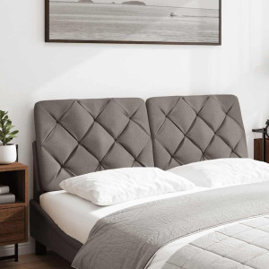 Cabecero de cama acolchado tela gris taupé 140 cm H