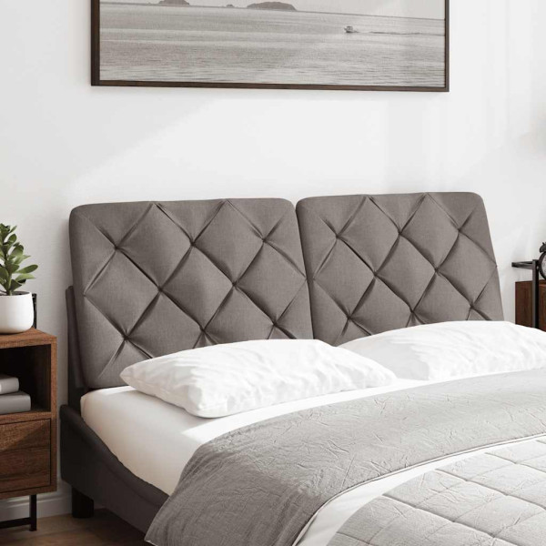 Cabecero de cama acolchado tela gris taupé 140 cm M 2