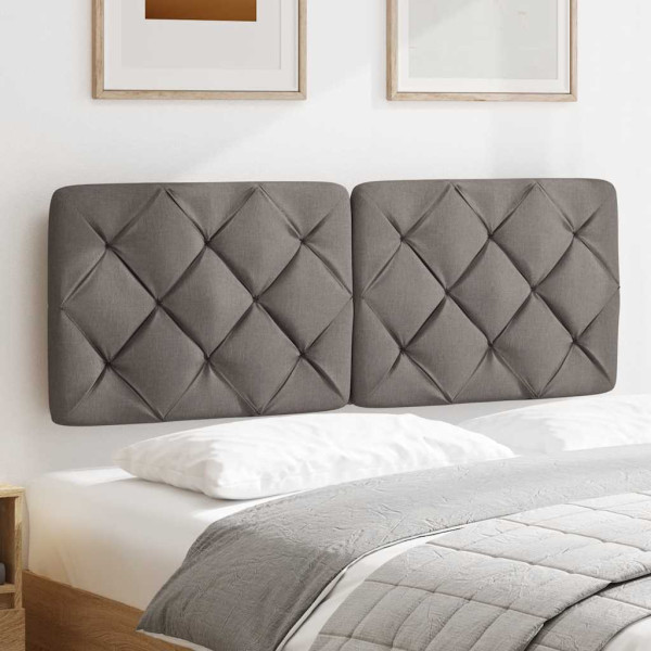 Cabecero de cama acolchado tela gris taupé 140 cm M 3
