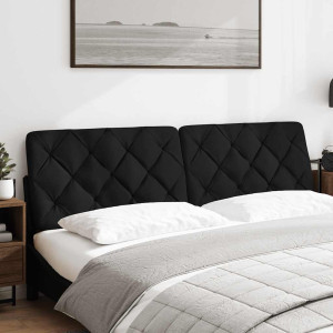 Cabecero de cama acolchado tela negro 180 cm H