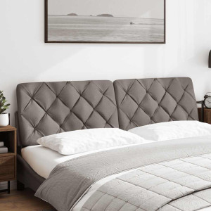 Cabecero de cama acolchado tela gris taupé 180 cm H