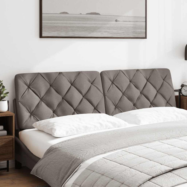 Cabecero de cama acolchado tela gris taupé 180 cm M 2