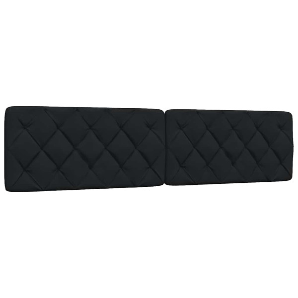 Cabecero de cama acolchado tela negro 200 cm D