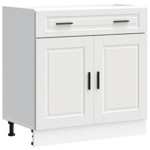 Mueble bajo de cocina Porto madera contrachapada blanca H