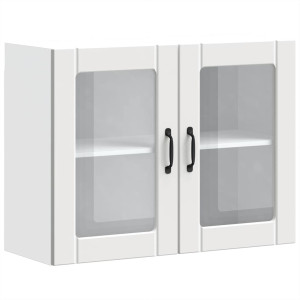 Armario pared cocina puerta de cristal Lucca blanca H