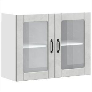 Armario pared cocina puerta de cristal Lucca gris hormigón H