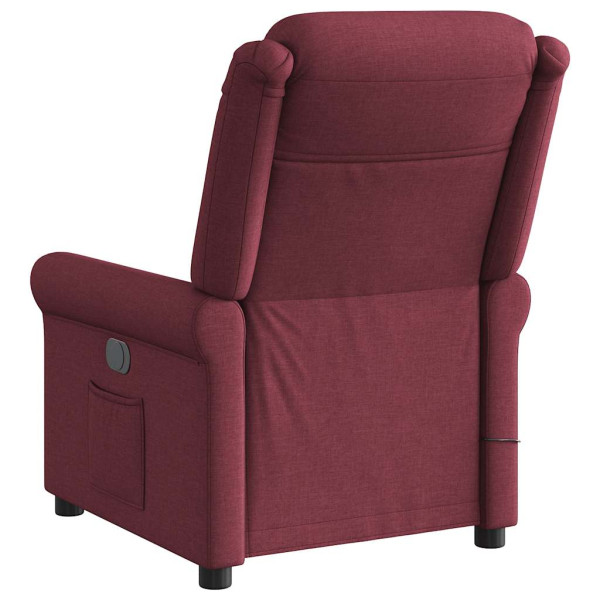 Poltrona de massagens reclinável tecido vermelho tinto M 5