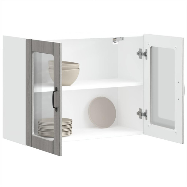 Armario pared cocina puerta de cristal Lucca sonoma gris D