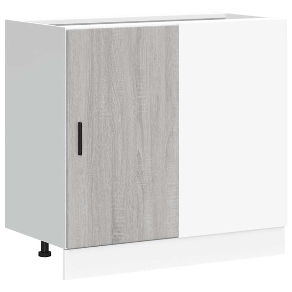 Mueble bajo para fregadero de madera ingeniería sonoma gris M 2