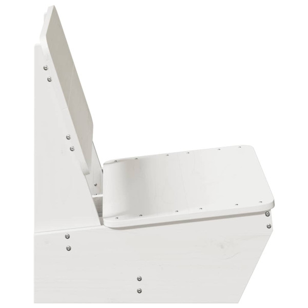 Silla de jardín madera maciza de pino blanco 60x64x70.5 cm M 4
