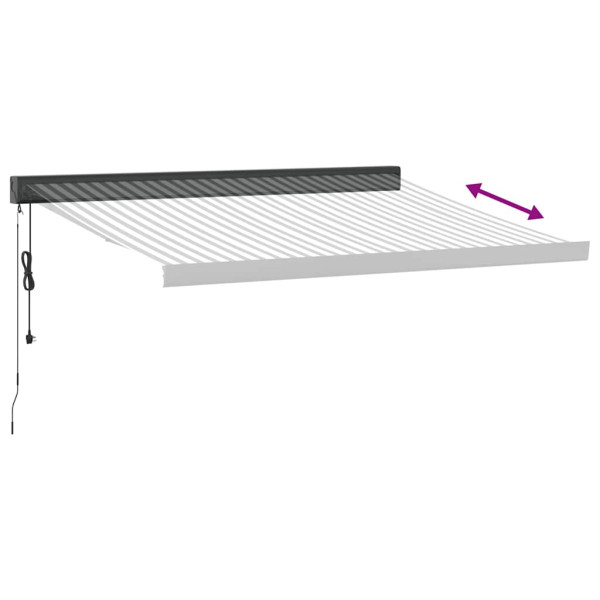 Toldo retrátil 3x2.5 m tecido e alumínio antracite e branco M 5