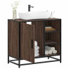 Mueble de lavabo madera de ingeniería roble marrón 65x33x60 cm 1