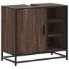 Mueble de lavabo madera de ingeniería roble marrón 65x33x60 cm 2