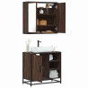 Set de muebles baño 2 pzas madera contrachapada marrón roble 1
