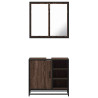 Set de muebles baño 2 pzas madera contrachapada marrón roble 5