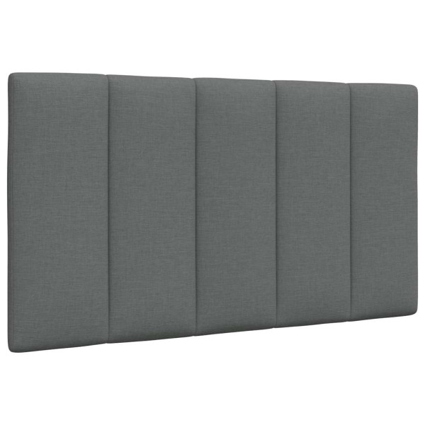 Cabecero de cama acolchado tela gris oscuro 80 cm D