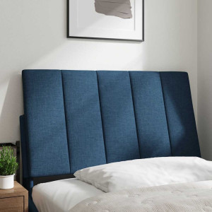 Cabecero de cama acolchado tela azul 80 cm H