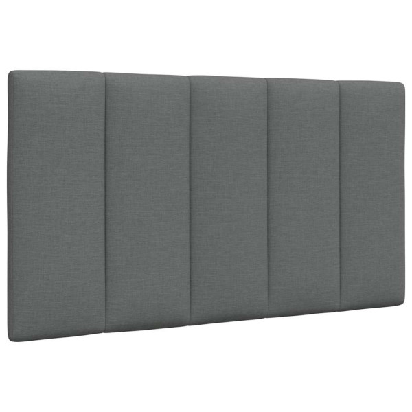 Cabecero de cama acolchado tela gris oscuro 90 cm D