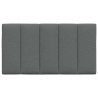 Cabecero de cama acolchado tela gris oscuro 90 cm 4