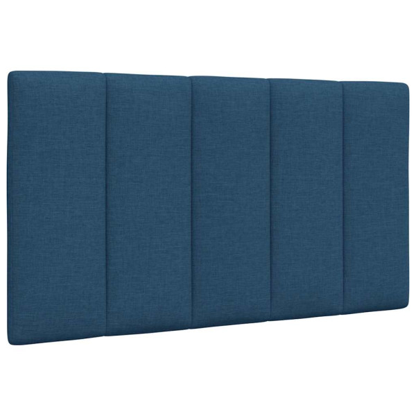 Cabecero de cama acolchado tela azul 90 cm D