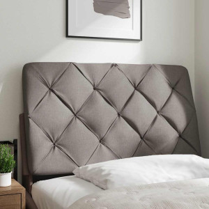 Cabecero de cama acolchado tela gris taupé 80 cm H