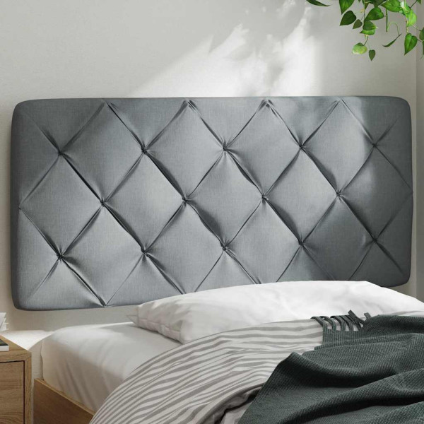 Cabecero de cama acolchado tela gris claro 100 cm M 3