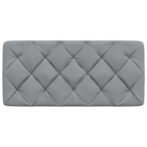 Cabecero de cama acolchado tela gris claro 100 cm M 4
