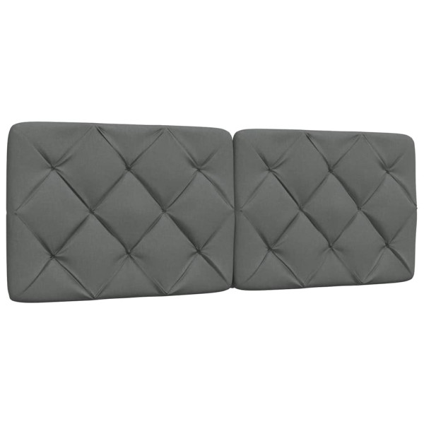 Cabecero de cama acolchado tela gris oscuro 120 cm D