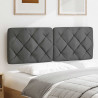 Cabecero de cama acolchado tela gris oscuro 120 cm 3