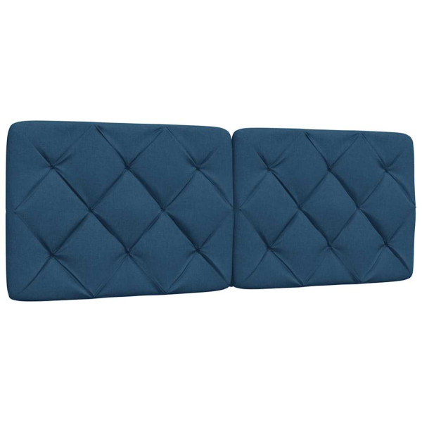 Cabecero de cama acolchado tela azul 120 cm D