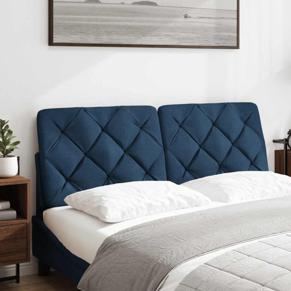 Cabecero de cama acolchado tela azul 120 cm M 2