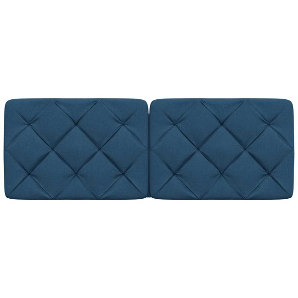 Cabecero de cama acolchado tela azul 120 cm M 4