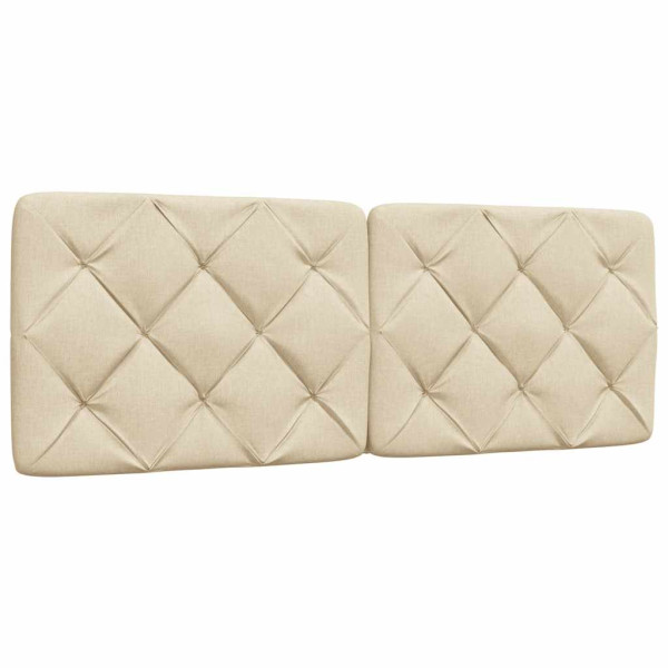 Cabecero de cama acolchado tela crema 140 cm D
