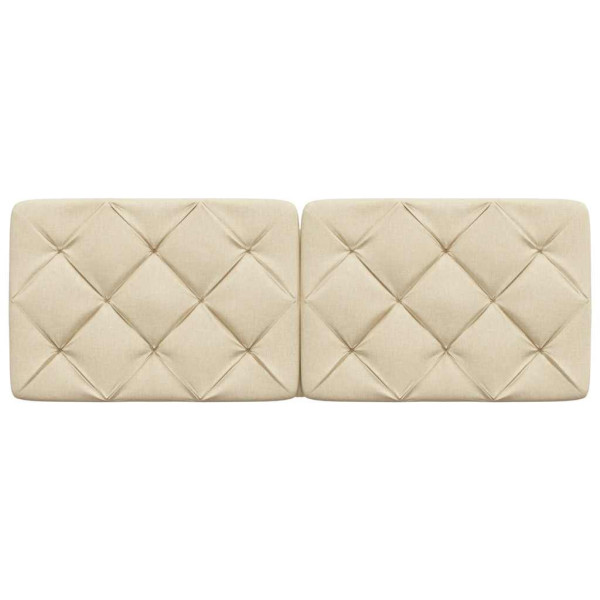Cabecero de cama acolchado tela crema 140 cm M 4